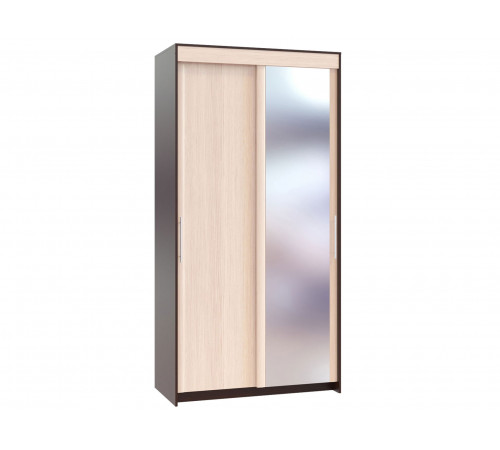 Шкаф-купе Сокол Контур ШР-2 с зеркалом Венге / Беленый дуб 120 см
