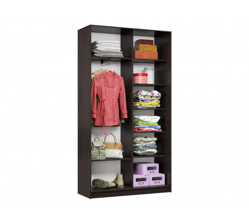 Шкаф-купе Хочу домой Маршал Лайт Венге / Зеркало / Серебро, алюминий 45 см