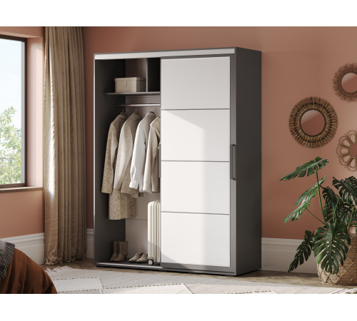 Шкаф-купе Мебелони Крафт 6 Графит 160,2 см