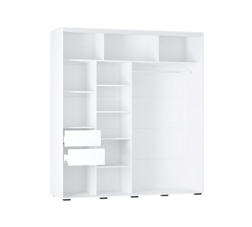 Шкаф-купе Мебелони Крафт 6 Белый, ЛДСП / Лакобель белый / Зеркало 196,2 см