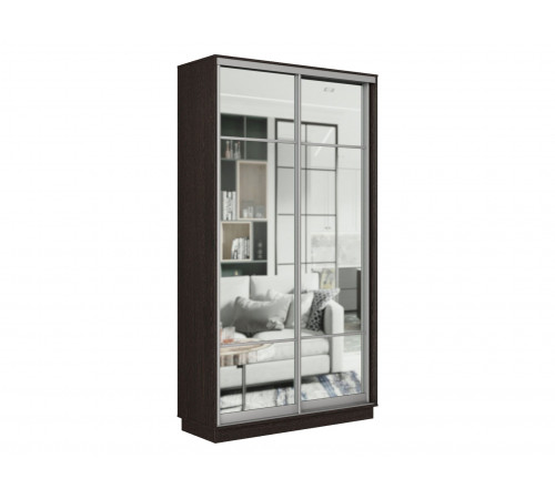 Шкаф-купе Хочу домой Маршал Лайт Венге / Зеркало / Серебро, алюминий 45 см