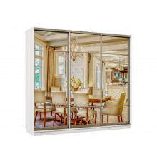Шкаф-купе Хочу домой Маршал Лайт Белый / Зеркало / Шампань, алюминий 60 см