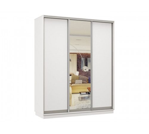 Шкаф-купе Хочу домой Маршал Белый / Серебро, алюминий Зеркало в центре