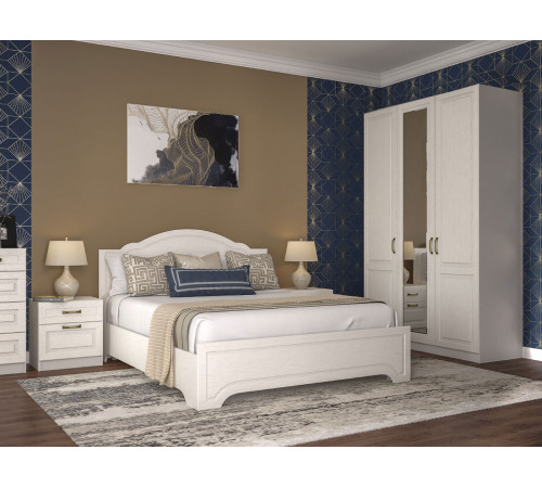 Распашной шкаф Моби Ливерпуль Ясень Ваниль / Белый Без карниза