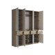 Распашной шкаф МК СТИЛЬ Бостон Дуб Крафт серый / Кашемир Дуб Крафт серый / Кашемир