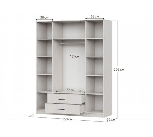 Распашной шкаф СВ-Мебель Севан Ясень Анкор светлый Ясень Анкор светлый