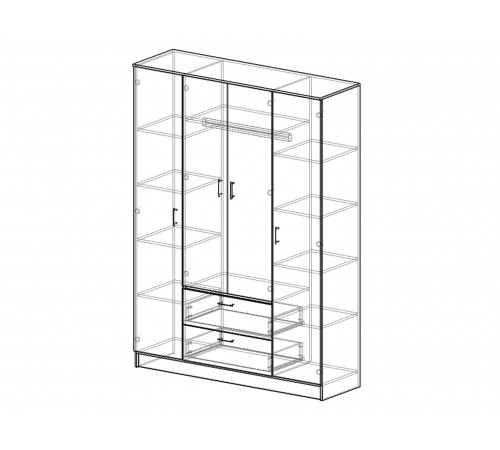Распашной шкаф Эра Прагма 2 Венге / Лоредо Венге / Лоредо