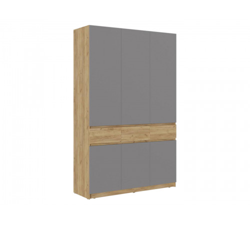 Распашной шкаф МК СТИЛЬ Бостон Дуб Крафт золотой / Серый шифер Дуб Крафт золотой / Серый шифер