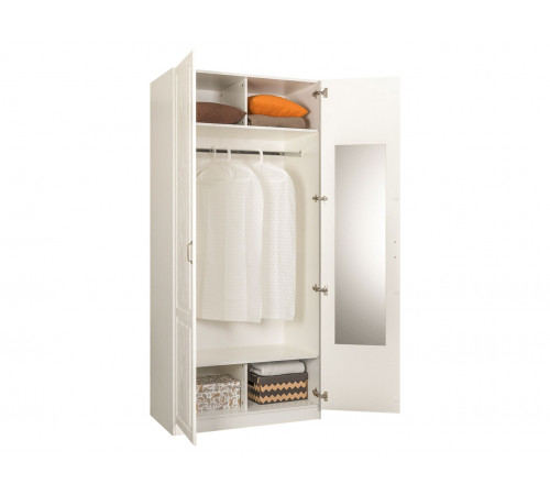 Распашной шкаф Моби Ливерпуль Ясень Ваниль / Белый Без карниза