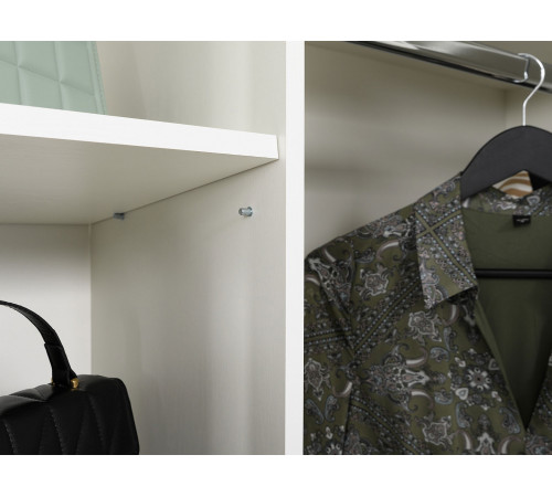 Распашной шкаф Моби Ливерпуль Ясень Ваниль / Белый Ясень Ваниль / Белый