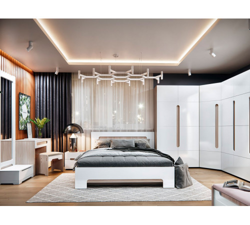 Распашной шкаф МК СТИЛЬ Палермо С Ясень Шимо светлый / Белый глянец Ясень Шимо светлый / Белый глянец