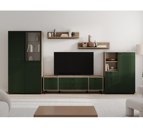 Распашной шкаф СВ-Мебель Ларенс Дуб золотой / Олива софт Дуб золотой / Олива софт