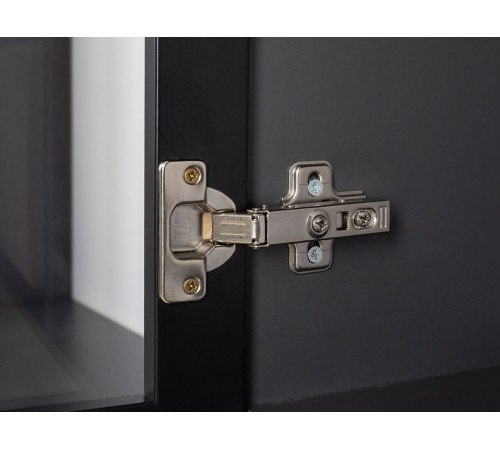 Распашной шкаф Моби Сидней Антрацит / Веллюто Капучино Антрацит / Веллюто Капучино