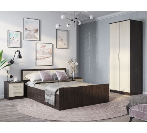 Распашной шкаф BTS Фиеста 2 двери Венге / Лоредо Без дополнительных полок