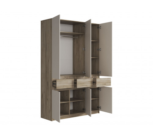 Распашной шкаф МК СТИЛЬ Бостон Дуб Крафт серый / Кашемир Дуб Крафт серый / Кашемир
