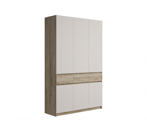 Распашной шкаф МК СТИЛЬ Бостон Дуб Крафт серый / Кашемир Дуб Крафт серый / Кашемир