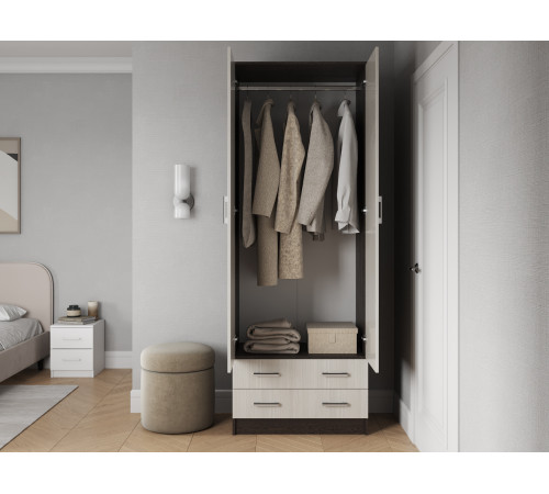 Распашной шкаф Эра Прагма Венге / Лоредо Со штангой