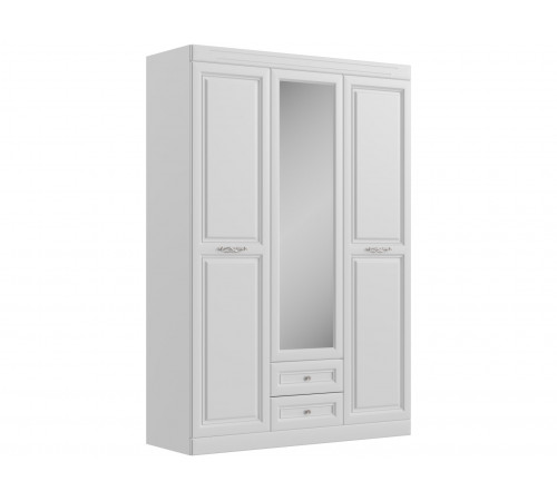 Распашной шкаф Правила мебели Аврора Белый античный / Зеркало Белый античный / Зеркало