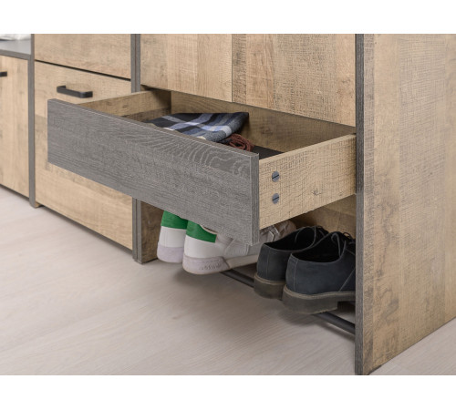 Распашной шкаф Моби Трувор Дуб Гранж песочный / Интра Дуб Гранж песочный / Интра