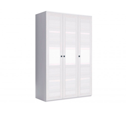 Распашной шкаф Кураж Парма Нео 20 Ясень Анкор светлый / Экокожа белая С глухими фасадами