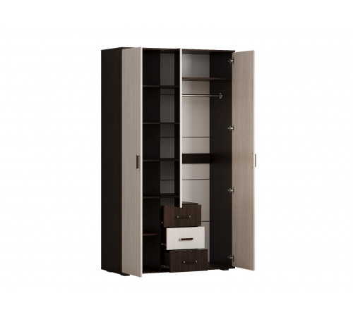 Распашной шкаф BTS Белла Венге / Ясень белый Венге / Ясень белый