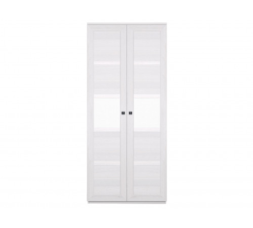 Распашной шкаф Кураж Парма Нео 19 Ясень Анкор светлый / Экокожа белая С глухими фасадами