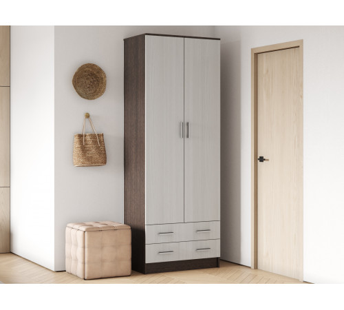 Распашной шкаф Эра Прагма Венге / Лоредо Со штангой