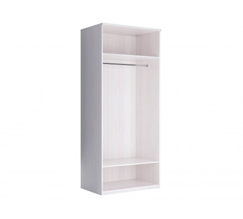 Распашной шкаф Кураж Парма Нео 19 Ясень Анкор светлый / Экокожа белая С двумя зеркалами