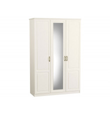 Распашной шкаф Моби Ливерпуль Ясень Ваниль / Белый С карнизом