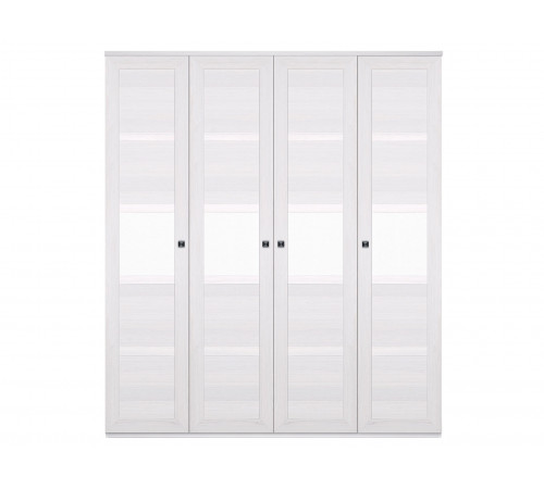 Распашной шкаф Кураж Парма Нео 21 Ясень Анкор светлый / Экокожа белая С глухими фасадами