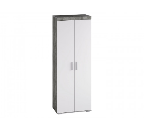 Распашной шкаф Мебелони Инстайл Бетон / Белый Бетон / Белый