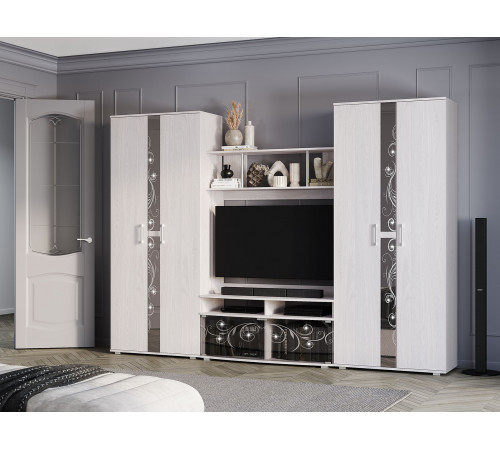 Распашной шкаф Мебелони Флоренция Ясень белый Ясень белый