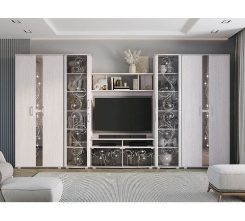 Распашной шкаф Мебелони Флоренция Ясень белый Ясень белый