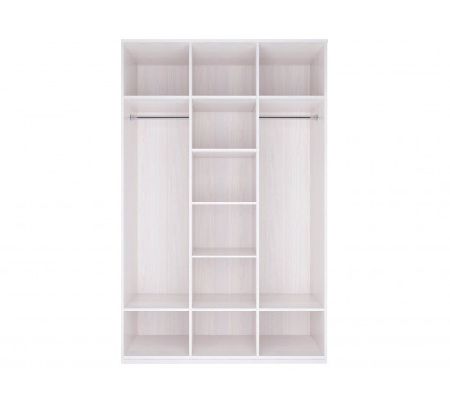 Распашной шкаф Кураж Парма Нео 20 Ясень Анкор светлый / Экокожа белая С одним зеркалом