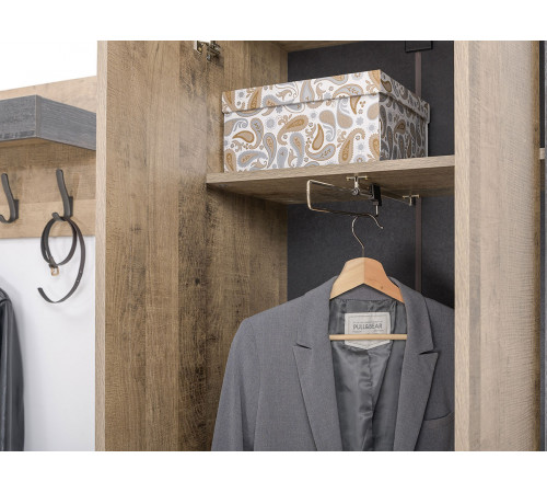 Распашной шкаф Моби Трувор Дуб Гранж песочный / Интра Дуб Гранж песочный / Интра