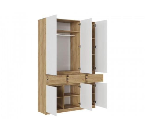 Распашной шкаф МК СТИЛЬ Бостон Дуб Крафт золотой / Белый глянец Дуб Крафт золотой / Белый глянец