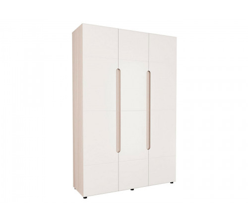 Распашной шкаф МК СТИЛЬ Палермо С Ясень Шимо светлый / Белый глянец 230 см
