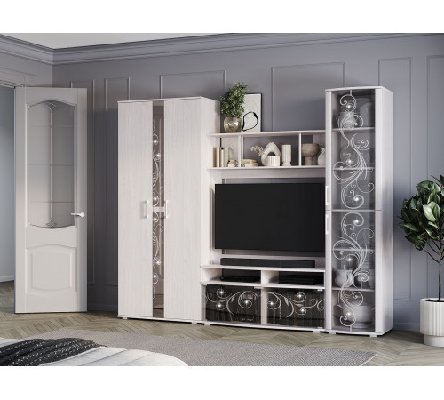 Распашной шкаф Мебелони Флоренция Ясень белый Ясень белый