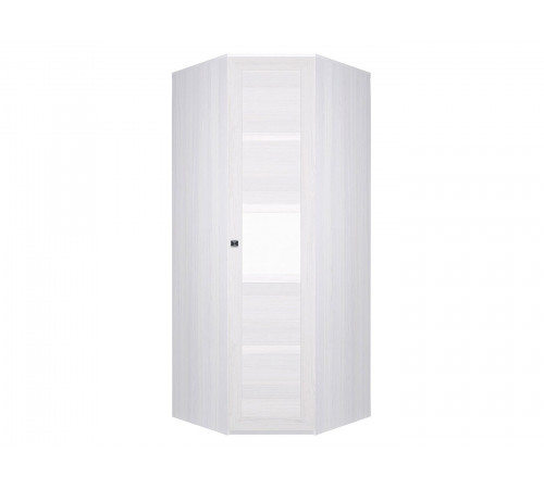 Распашной шкаф Кураж Парма Нео 17 Ясень Анкор светлый / Экокожа белая С глухим фасадом