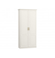 Распашной шкаф Моби Ливерпуль Ясень Ваниль / Белый С карнизом