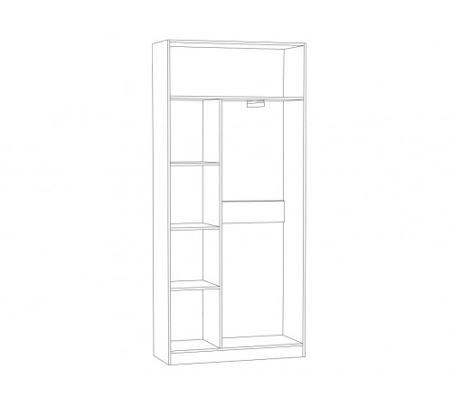 Распашной шкаф Моби Ливерпуль Ясень Ваниль / Белый С карнизом