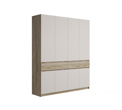 Распашной шкаф МК СТИЛЬ Бостон Дуб Крафт серый / Кашемир Дуб Крафт серый / Кашемир