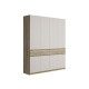 Распашной шкаф МК СТИЛЬ Бостон Дуб Крафт серый / Кашемир Дуб Крафт серый / Кашемир