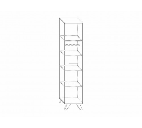 Распашной шкаф Кураж Вега Скандинавия Дуб Каньон / Белый / Белый глянец 194 см