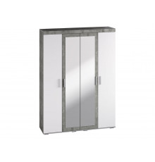 Распашной шкаф Мебелони Инстайл Бетон / Белый С дополнительными полками