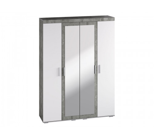 Распашной шкаф Мебелони Инстайл Бетон / Белый С дополнительными полками