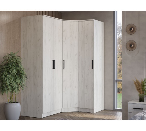 Распашной шкаф BTS Фиеста Дуб Крафт белый Дуб Крафт белый