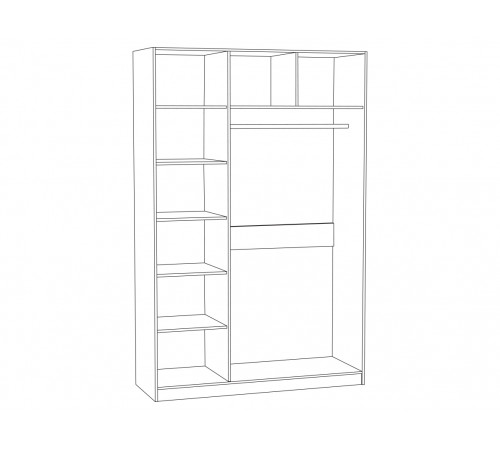 Распашной шкаф Моби Ливерпуль Ясень Ваниль / Белый С карнизом