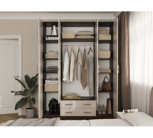 Распашной шкаф Эра Прагма 2 Венге / Лоредо Венге / Лоредо