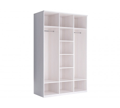 Распашной шкаф Кураж Парма Нео 20 Ясень Анкор светлый / Экокожа белая С одним зеркалом